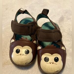Ikiki Brown Monkey Squeaker Kids Shoes